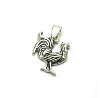 PE001142 Sterling silver pendant solid 925 charm Rooster  EMPRESS